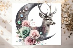 Moon, flowers &amp; Deer | 8 Skinny tumbler sublimation designs Product Image 4