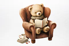 Christmas Teddy Bear Sublimation Clipart PNG Product Image 4