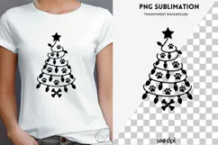 Paw print Christmas tree png design for T-shirts Product Image 4