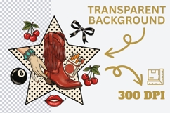 Retro Western Cowgirl Sublimation PNG Product Image 4