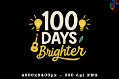 100 Days Brighter Light Bulb School Sublimation Design Product Image 1