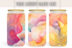 Abstract Marble Watercolor 16oz Libby Glass Can Wrap Product Image 1
