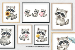 15 Bundle Watercolor Baby Raccoon Cute Animal Forest Lovely Product Image 4