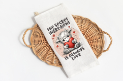 Valentine's Day Highland Cow Tea Towel Png Bundle Product Image 3