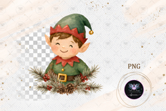 Watercolor Christmas Elf PNG Product Image 1
