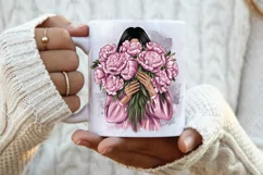 Fashionable girl with flowers clipart Product Image 3