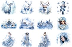Pale Blue Christmas Clipart | Watercolor Png Product Image 4