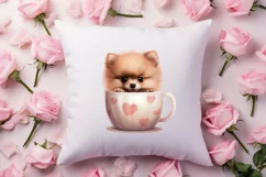 Cute Valentine Pomeranian Puppy, Valentines Clipart Product Image 4