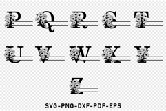 Daisy Monogram Split Letters SVG Laser Cut Files, Font SVG Product Image 4