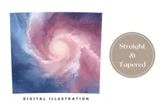 Watercolor Space Tumbler Design, Pink Tumbler Template Product Image 4