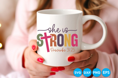 She Is Strong Proverbs quotes Christian SVG Design Product Image 3