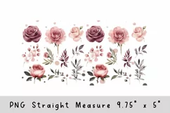 Pink Brush Flowers 16oz Libbey Glass Can Tumbler Product Image 2