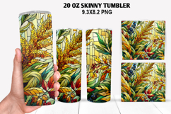 Flower Skinny Tumbler 20oz Wrap Design, Autumn Tumbler Wrap Product Image 1