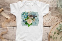 Vintage Floral Sublimation | Flowers and Bird Sublimation Product Image 3