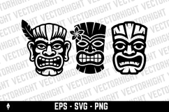 Tiki tribal wooden mask set and Tiki mug. Hawaiian tradition Product Image 4