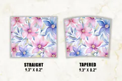 Watercolor Pastel Flower Tumbler Wrap | 20 oz tumbler wrap Product Image 2