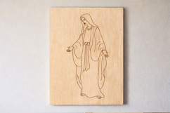 Laser engraving Virgin Mary line art file, Madona Christian Product Image 4