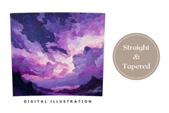 Purple Tumbler Wrap Design, Clouds Tumbler Sublimation Product Image 4