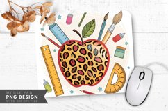 Creative Apple Illustration with Animal Prints Mouse Pad PNG Product Image 1