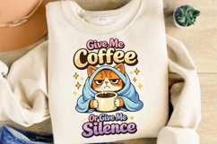 Give Me Coffee Or Give Me Silence Funny Grumpy Cat Coffee Product Image 4
