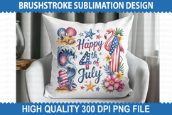 4th of July Brushstrokes Sublimation - Patriotic Brushstroke Product Image 2