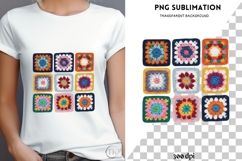 Crochet granny squares png design for T-shirts Product Image 4