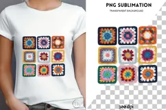 Crochet granny squares png design for T-shirts Product Image 4