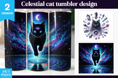 Celestial Third Eye Cat Tumbler Wrap magic tumbler Product Image 1