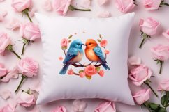 Valentine Kissing Birds Clipart, Valentine Couplet Product Image 4