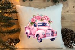 Pink Christmas Car clipart Sublimation, Christmas clipart Product Image 4