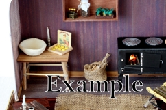 Miniature old travel dollhouse photo set, diorama rustic JPG Product Image 4