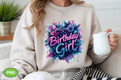 Birthday Girl PNG Floral Birthday PNG Product Image 4