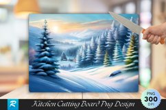 Winter Forest Wonderland Christmas Cutting Board Sublimation Product Image 1