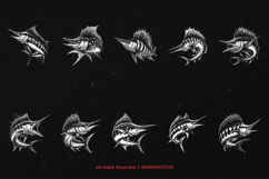 10 Bundle Dark Art Marlin Fish Animal Fishing Sport Sea Product Image 6