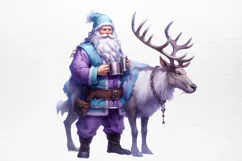 Christmas purple santa claus sublimation PNG Product Image 4