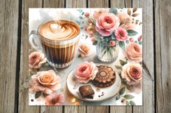 Watercolor Coffee | 8 Sublimation Tumbler Designs, PNG Product Image 4