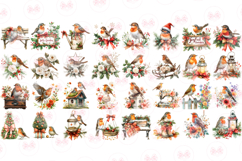 Christmas Robin Bird Clipart Bundle Product Image 4