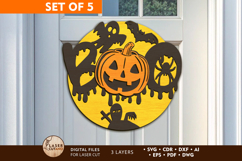 Halloween Door Hangers Laser Cut Templates Bundle Product Image 9