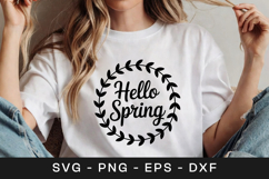 Hello Spring Floral Quote SVG PNG Product Image 1