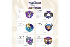 2024 Printable Zodiac Calendar Set Horoscope Themed Monthly Product Image 3