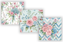 Grandmillennial Floral Digital Paper, Seamless Watercolor Product Image 3