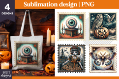 Post Stamp Halloween Bundle, Vintage Halloween sublimation Product Image 10