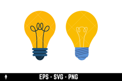 A set of flat vector icons showing various light bulbs Product Image 4