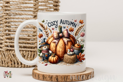 Cozy Autumn PNG, Rustic Scarecrow Pumpkin Fall Sublimation Product Image 4