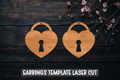 Valentine Heart Template earrings SVG I Laser Cut Files Product Image 1