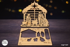 Nativity Scene Gift Cards Bundle | Glowforge | 3D Puzzle Product Image 4