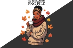 Motivational Autumn melanin woman png Product Image 4