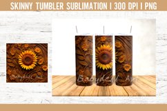 Tooled Leather Sunflower 20 OZ Tumbler Sublimation Design Product Image 4