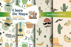 Cinco de Mayo digital paper, fiesta digital paper Product Image 1