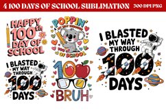 100 Days of-School Sublimation Bundle PNG Product Image 2
